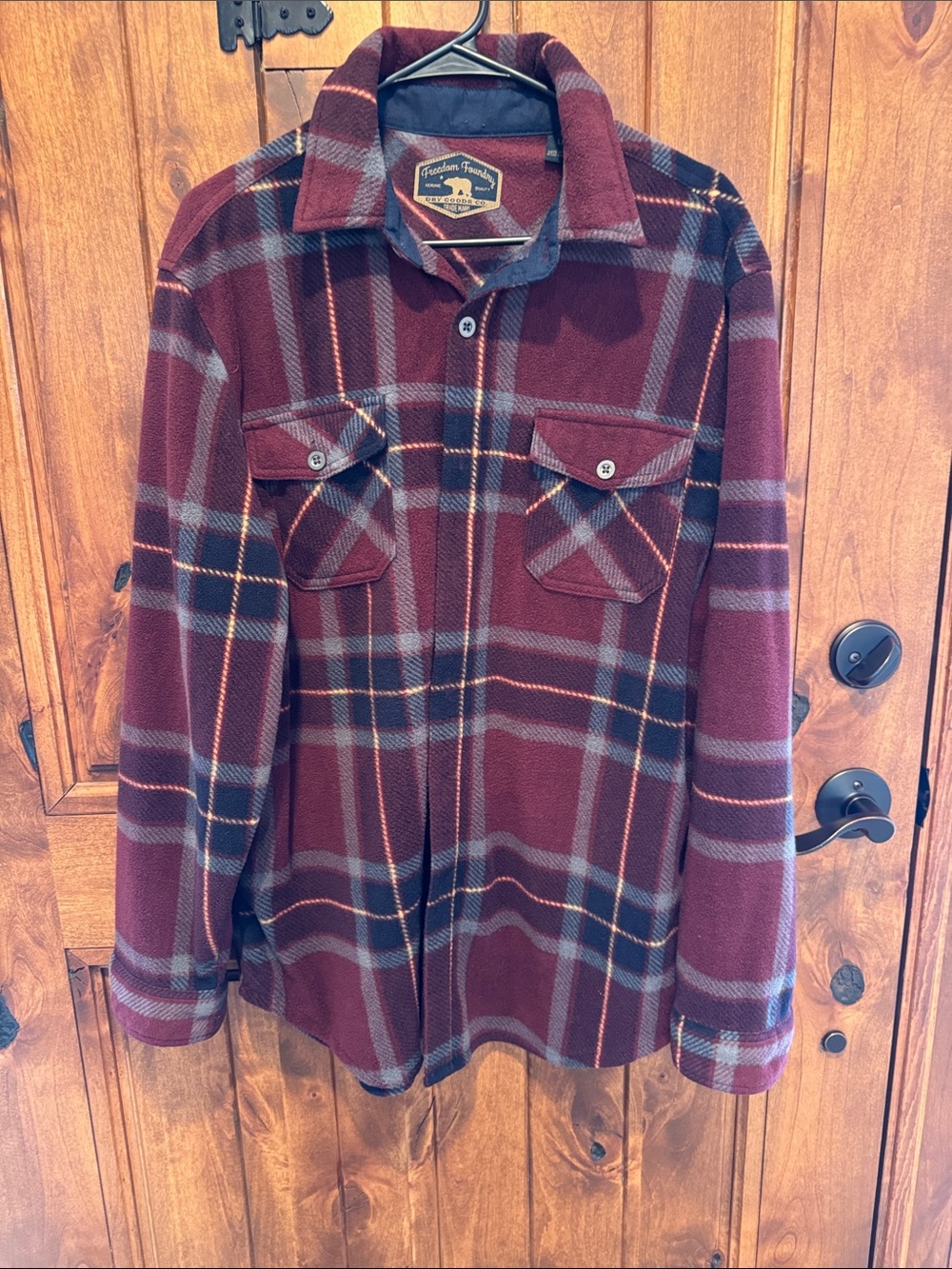 Men's Burgundy Plaid Lightweight Shirt Jacket - Outdoor Tradition